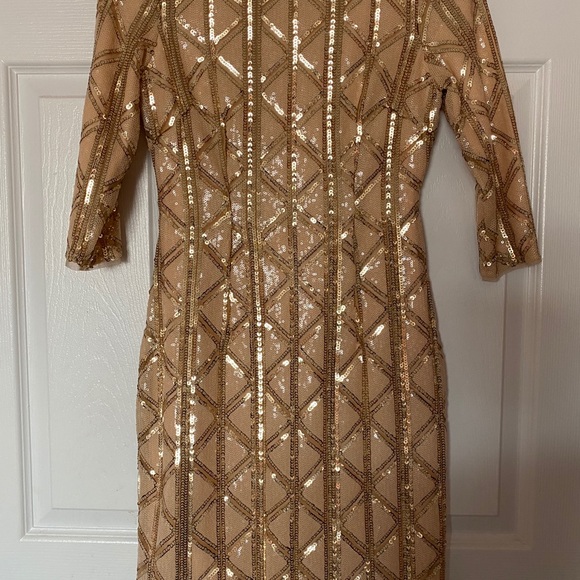 ASOS GOLD SEQUIN DRESS PETITE - Picture 8 of 9